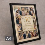 50th Golden Wedding Anniversary Photo Frame – Personalized Couple Photo Collage Frame